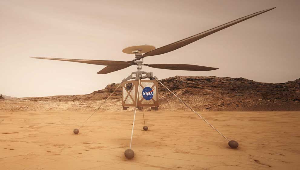 Helicopter lands on Mars with a little help from Stainless Steel